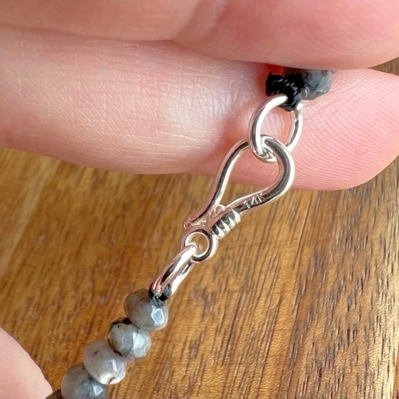 Black Tourmaline Moonstone Bead Necklace 18” Handmade Boho Southwest Style New - Picture 5 of 5